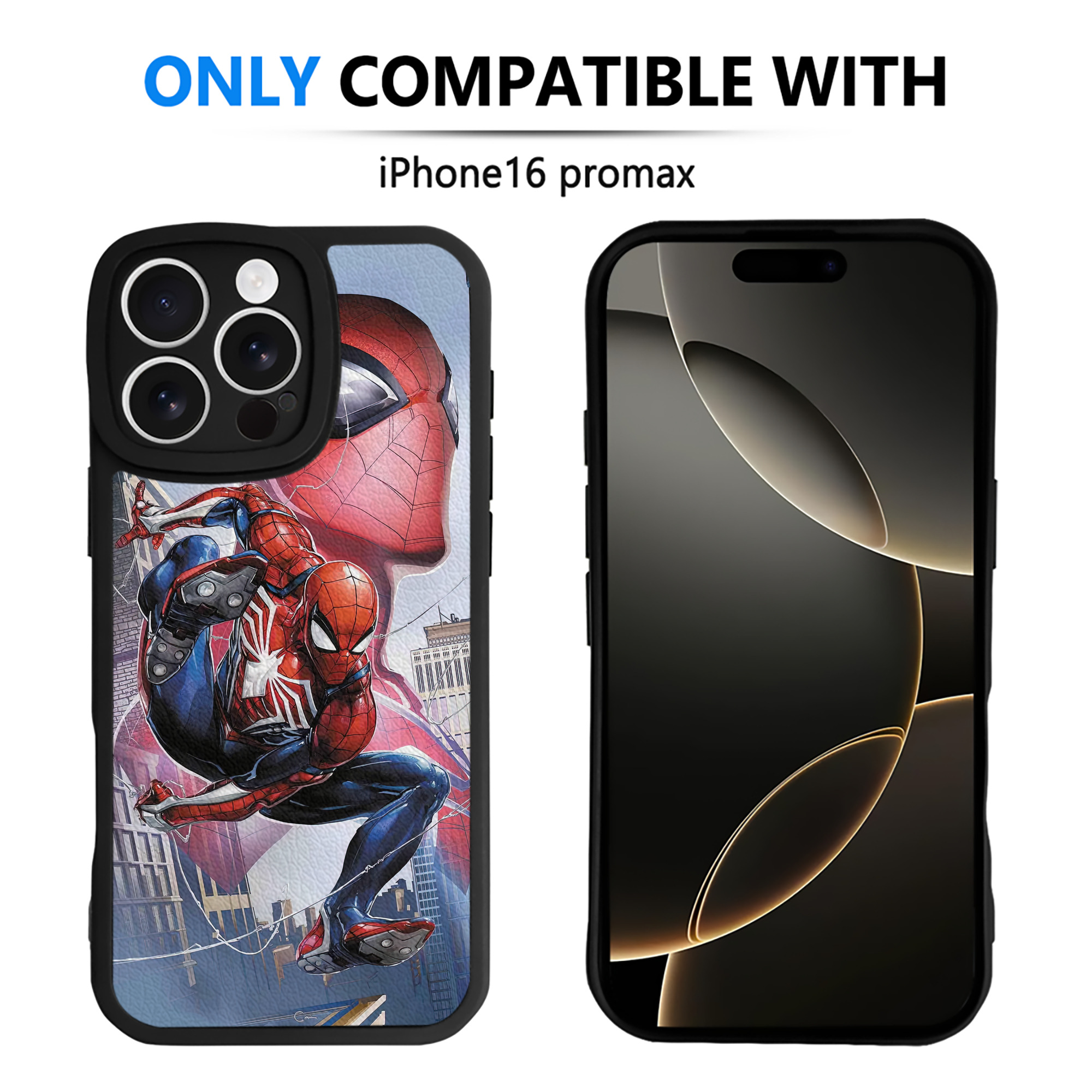 （画像用） Spider Man スパイダーマン 【iPhone 16シリーズ対応】シリコンスマホケース（レザー調） 材質：シリコン